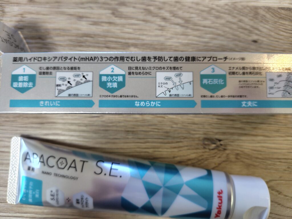 ヤクルト 薬用アパコート S.E. 箱の側面
